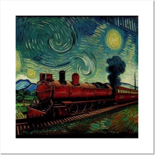 Starry Night Wizarding Express Train Posters and Art